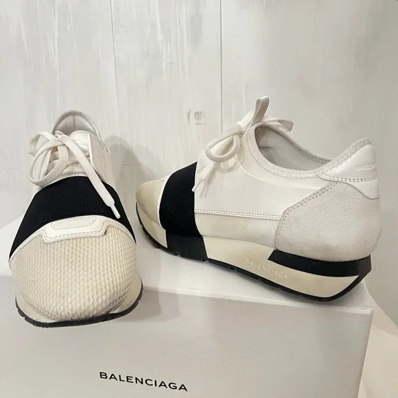 Balenciaga Blanc Noir /White Sneakers 39 / 8.5 - Picture 4 of 16